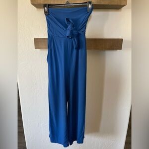 Abercrombie & Fitch|Royal Blue Strapless Wide Leg Jumpsuit, Cute Pockets•••
